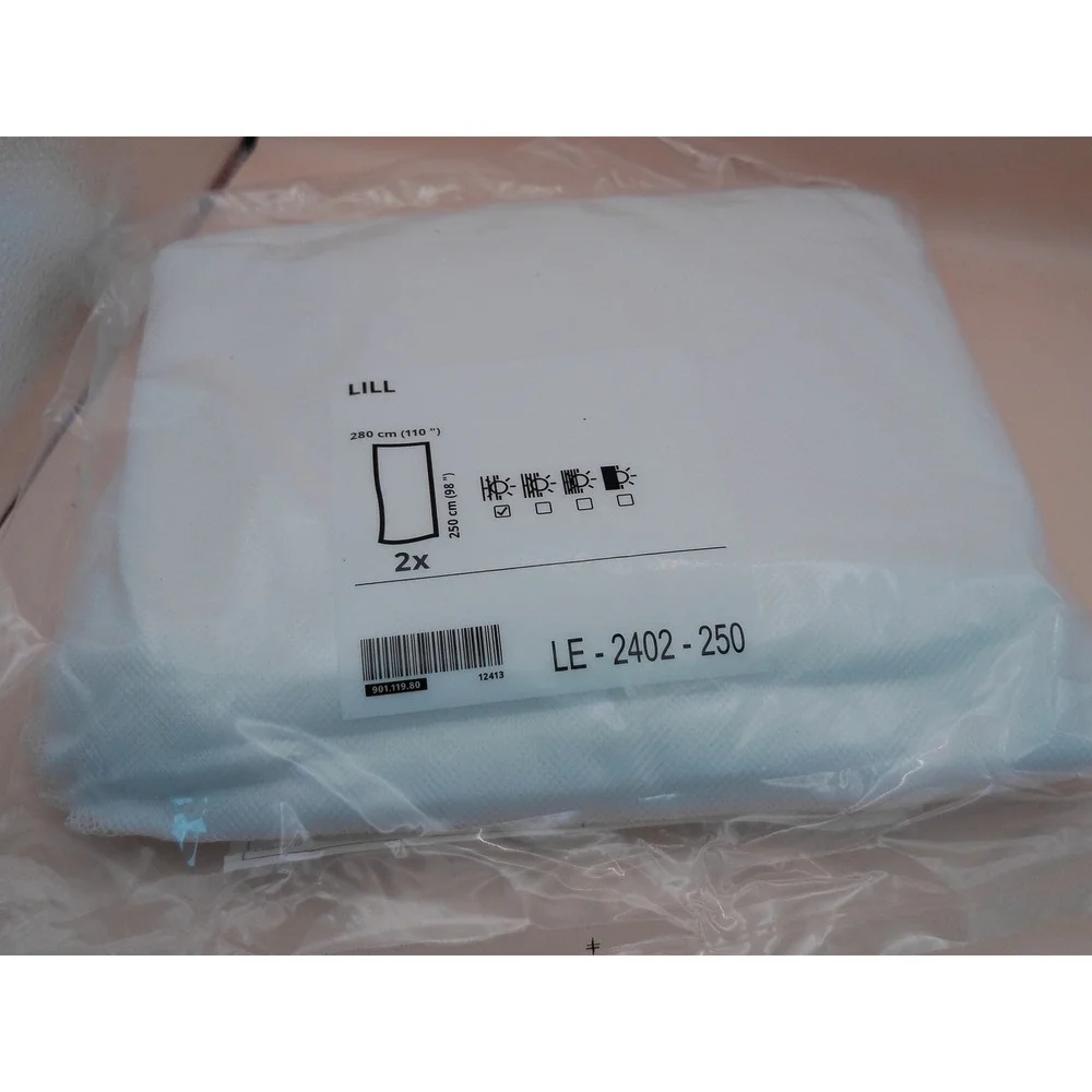 IKEA Lill Net Curtains White Sheer Mesh Panels‎ 110x98 2-Pack 901.119.80 NEW